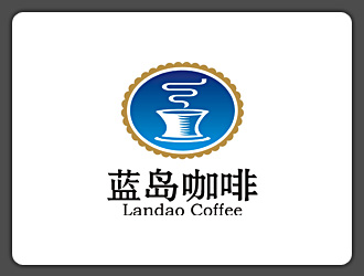 舒強(qiáng)的藍(lán)島咖啡logo設(shè)計