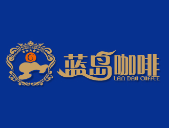 何錦江的藍(lán)島咖啡logo設(shè)計