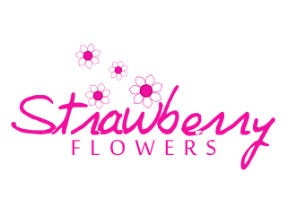 林思源的中文：草莓花朵；英文：Strawberry flowerslogo設計