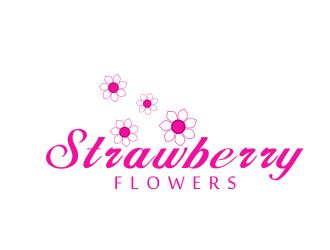 林思源的中文：草莓花朵；英文：Strawberry flowerslogo設計