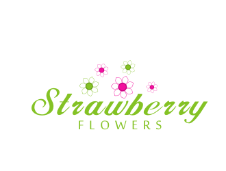 林思源的中文：草莓花朵；英文：Strawberry flowerslogo設計