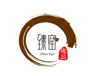 潘達(dá)品的臻窯陶瓷藝術(shù)產(chǎn)品logo設(shè)計