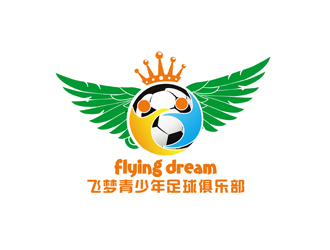 鄭國麟的飛夢(mèng)青少年足球俱樂部（flying dream）logo設(shè)計(jì)