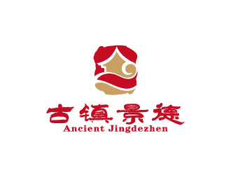 周金進(jìn)的“古鎮(zhèn)景德”陶瓷藝術(shù)產(chǎn)品印章商標(biāo)，logo設(shè)計(jì)