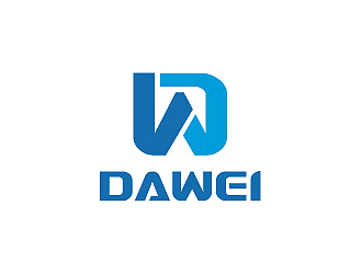 彭波的DaWei字母LOGO設(shè)計(jì)，酷炫簡潔，有力量感l(wèi)ogo設(shè)計(jì)