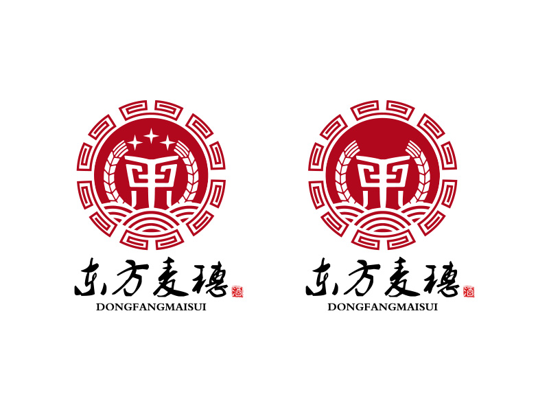 秦光華的白酒品牌，東方麥穗logo設(shè)計