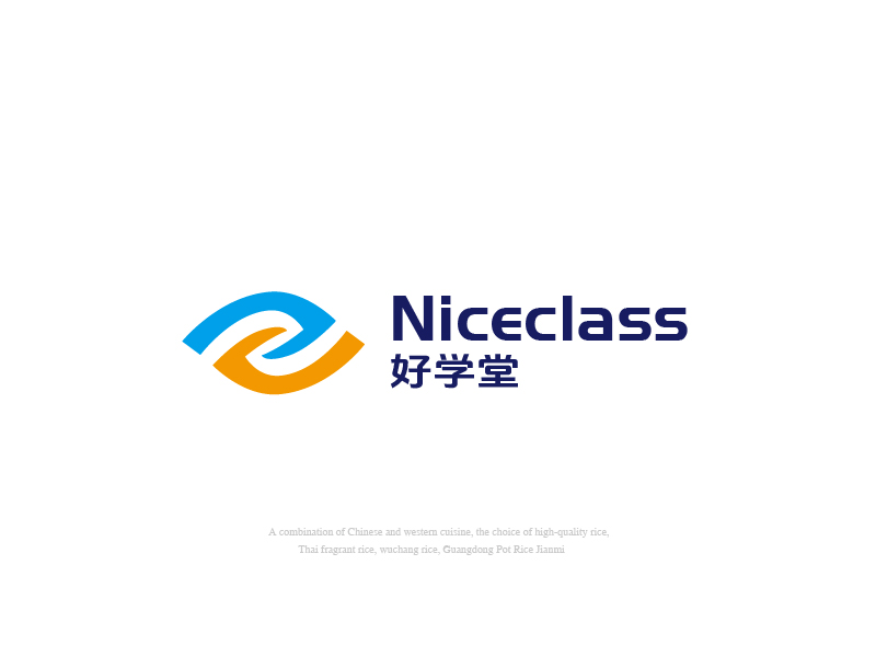 張俊的英文名字是“Niceclass ”，中文名字是“好學(xué)堂”logo設(shè)計(jì)