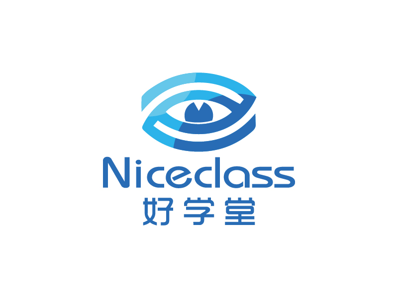 楊忠的英文名字是“Niceclass ”，中文名字是“好學(xué)堂”logo設(shè)計(jì)